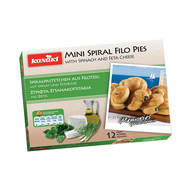 Mini Spiral Filo Pies with Spinach and Feta Cheese